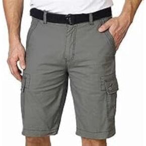Wearfirst Mens Cargo Short Color Black and Grey (40, Gray)