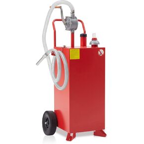 خزان وقود محمول بسعة 30 جالون، علبة مضخة غاز وديزل شديدة التحمل على العجلات، للسيارة أو الشاحنة أو ATV أو الدراجة النارية أو جزازة العشب (أحمر) in Kuwait