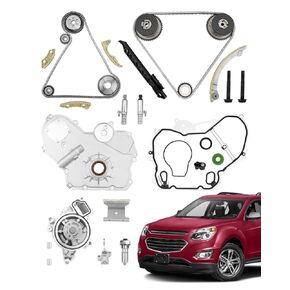 Timing Chain Kit 2.4 L, Compatible with 2011-2017 GMC Terrain, Chevy Equinox Malibu, Buick Regal, w/Water Pump, Oil Pump, Chain Guide Sprocket Tensioner, 2.4L Ecotec, Replace# 9-4201S, 9-4201SX, M349