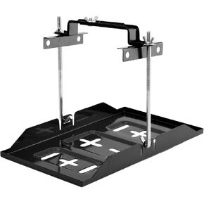 Battery Hold Down Kit Adjustable Battery Tray Universal Battery Box Battery Tie Down Holder with Stainless Steel Bracket Clamp for Boat, Car, Marine