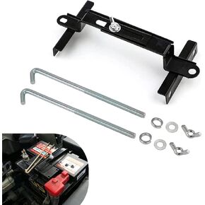 1 PC Car Power Fixed Holder with J Type Bolts, Adjustable Thickened Vehicle Power Supply Mounting, Universal Stable Durable Automotive Power Locking Bracket Device (Black)