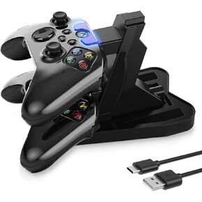 Dual Xbox Charging Station with USB Cable and LED Indicator | Xbox one Controller Charger Compatible with One S, One X | Fast Charging | (Vertical)