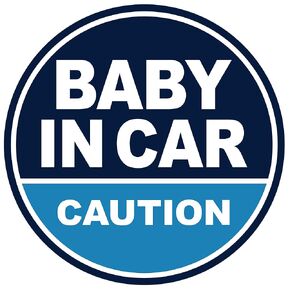 GEEKBEAR Baby in Car Vehicle Magnet - Colorful, Reflective, Weather-Resistant - Circular 4.7 x 4.7 in (Yellow/Black)