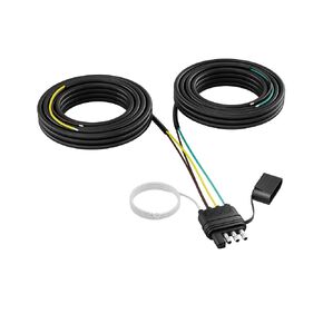26FT 4 Pin 5 Wire Trailer Wiring Harness, Wishbone Trailer Light Kit, 4 Way Flat Trailer Connector, 5 Wire Connector Plug for Both-Side Taillights of Rewiring Trailer Truck RV Boat