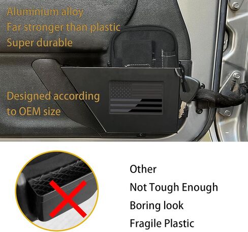 Metal Front Door Storage Box Black Door Side Insert Organizer Box Pockets for 2007-2018 Jeep Wrangler JK 2/4 Door 2pcs Grille front face design (Grille Front Door) in Kuwait