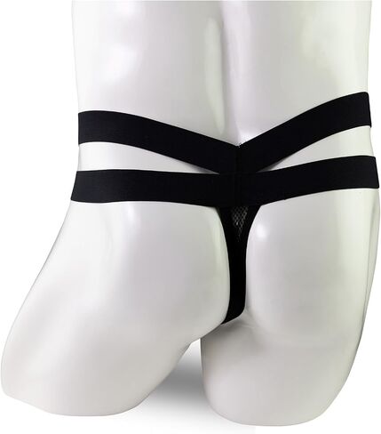 ohmydear Men's Sexy Jockstrap Breathable Underwear Mesh Jock Strap Mens G-String Thongs Athletic Supporter Stretch Underwear in Saudi Arabia