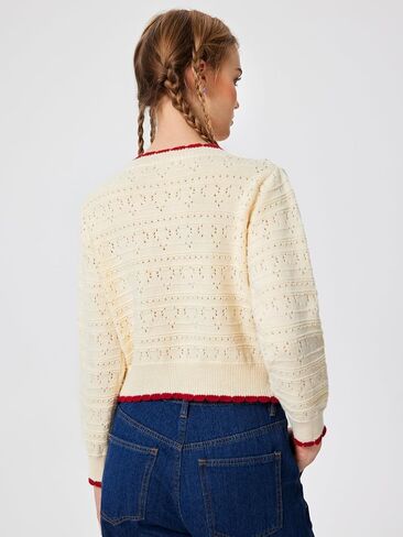 CIDER Cardigan Sweaters for Women Trendy Cute Sweaters Long Sleeve Crew Neck Heart Print Cardigans Spring Fall Outfits in Saudi Arabia