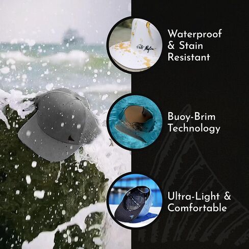 Salt Mafia Hats for Men - Waterproof Hats, 6 Panel Hat Curve Brim Snap Back Hat in Saudi Arabia