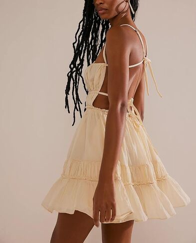 ForeMode Summer Deep V Neck Bohemian Women Mini Short Dress Backless Beach Boho Dress in Saudi Arabia