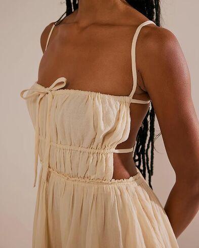 ForeMode Summer Deep V Neck Bohemian Women Mini Short Dress Backless Beach Boho Dress in Saudi Arabia