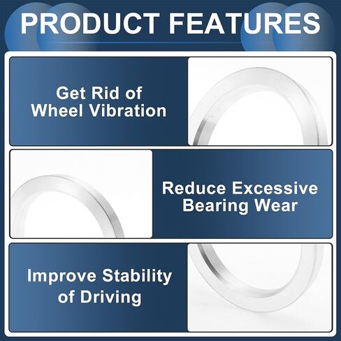 Car Wheel Hub Centric Rings OD 83.1mm to ID 60.1mm Wheels Center Shaft Shock Absorbing Hubrings Aluminium Alloy Silver Tone Durable in Kuwait