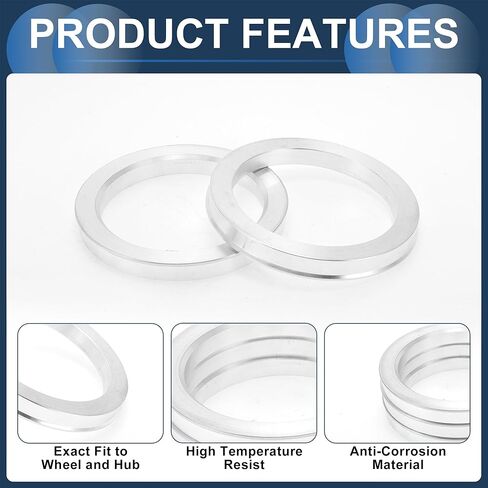 Car Wheel Hub Centric Rings OD 83.1mm to ID 60.1mm Wheels Center Shaft Shock Absorbing Hubrings Aluminium Alloy Silver Tone Durable in Kuwait