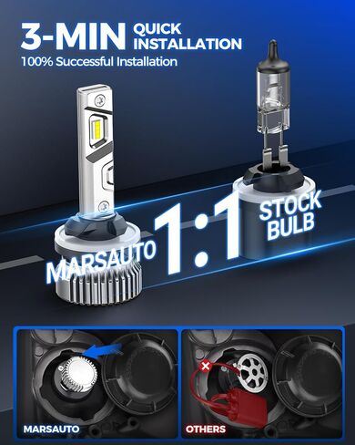 Marsauto 880 Fog Light Bulb, 10000LM 881 893 899 Led Fog Lights, 600% Brightness 6000K White Strong Penetration, 2024 New Upgraded 1:1 Mini Size 899 Fog Bulb for Car, Pack of 2 in Saudi Arabia