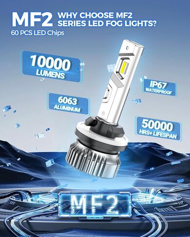 Marsauto 880 Fog Light Bulb, 10000LM 881 893 899 Led Fog Lights, 600% Brightness 6000K White Strong Penetration, 2024 New Upgraded 1:1 Mini Size 899 Fog Bulb for Car, Pack of 2 in Saudi Arabia