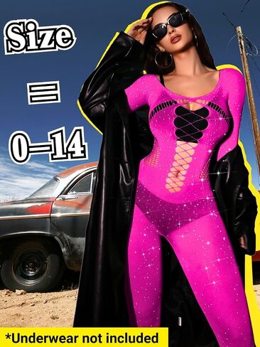 Sexy Rhinestone Jumpsuit For Women, Exotic Stripper Dancewear, Fishnet Mesh Bodysuit, Glow Lingerie Bodystocking in Saudi Arabia