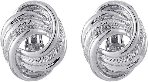 Gold Silver Love Knot Clip On Earrings for Women, Fashion Clip On Earring No Pierced Earring in Saudi Arabia