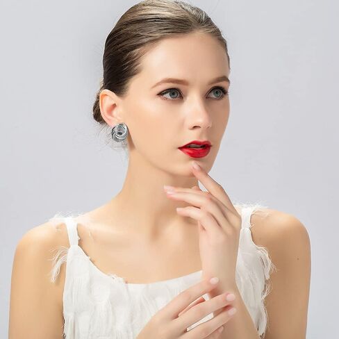 Gold Silver Love Knot Clip On Earrings for Women, Fashion Clip On Earring No Pierced Earring in Saudi Arabia