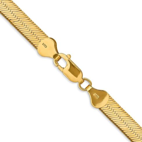 Diamond2Deal 14k Yellow Gold 6.5mm Silky Herringbone Chain Necklace in Saudi Arabia