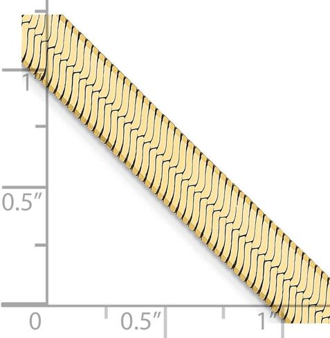 Diamond2Deal 14k Yellow Gold 6.5mm Silky Herringbone Chain Necklace in Saudi Arabia