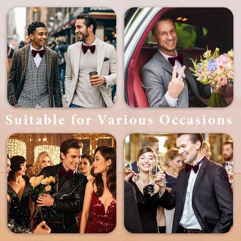 Velvet Bow Tie Adjustable Bowties Men, Pre-tied Oversized Bow Ties for Men, Bowtie for Party Wedding Ceremony Casual in Kuwait