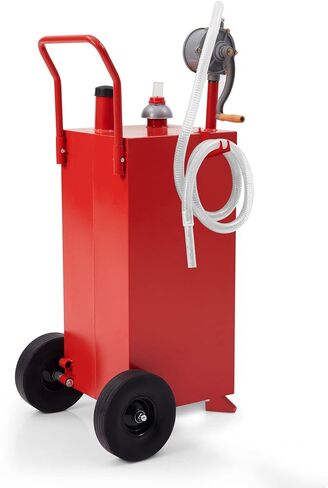 خزان وقود محمول بسعة 30 جالون، علبة مضخة غاز وديزل شديدة التحمل على العجلات، للسيارة أو الشاحنة أو ATV أو الدراجة النارية أو جزازة العشب (أحمر) in Kuwait