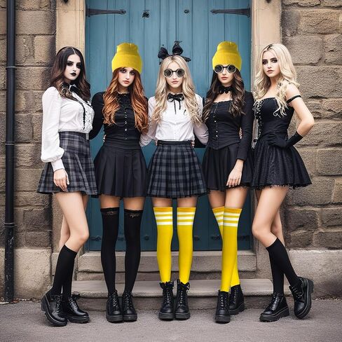 مجموعتان من إكسسوارات أزياء الهالوين، تتضمن قفازات وجوارب قبعة صغيرة صفراء نظارات Steampunk عتيقة لحفلات الهالوين التنكرية للبالغين in Kuwait