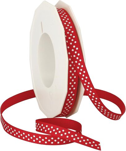 Morex Ribbon Swiss Dot Polyester Grosgrain Ribbon, 3/8-Inch by 20-Yard Spool, Royal in Saudi Arabia