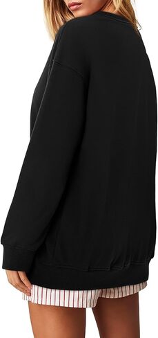 Zwurew Womens Oversized Sweatshirts Crew Neck Pullover Sweaters Casual Comfy Fall Fashion Outfits Clothes 2024 in Saudi Arabia