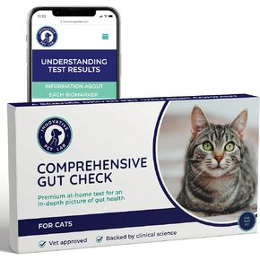Comprehensive Gut Health Test Kit for Cats - at-Home Cat Stool Test for Immune & Gluten Sensitivity Symptoms Like Diarrhea, Vomiting, Itchy Skin - Easy Non-Invasive Testing Kit