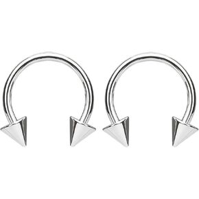 Pierced Owl - G23 Solid Titanium Spike End Circular Horseshoe Barbells, Sold as a Pair
