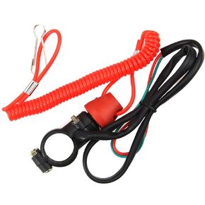 ZOOKOTO Kill Stop Switch for Motorcycle Boat Outboard Engine Motor 22mm 7/8" with Tether Lanyard Cord