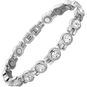 BioMag Magnetic Bracelet for Women for Pain Relief Titanium Steel Magnetic Therapy Bracelet Adjustable Bracelet with Sizing Tool Magnetic