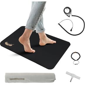 LandKissing® Grounding Mat 24"x16" (1Pack) for Grounding Therapy, Meditation Mat for Jet lag Relief, Better Sleep, Benefit Grounding Therapy with Adapter Splitter and Grounding Bracelet.