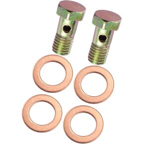 ACROPIX 2 Set Banjo Bolt Brake Fitting Adapter Kit M10x1.5 Brake Line Thread Single Banjo Bolt with 10mm Spacers Car Parts