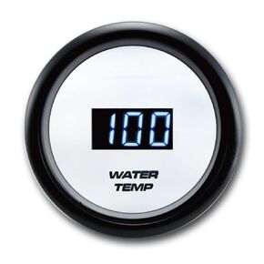 MOTOR METER RACING MGS Series 52mm 2-1/16" Digital Water Temperature Gauge 68~302 °F Black Dial Blue LED Display 12/24 Volt Waterproof
