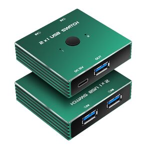 KVM Switch DisplayPort 2 Port Kvm Switch 1 شاشات 2 كمبيوتر عرض منفذ مراقب صندوق محدد 1440P 120 هرتز 144 هرتز 165 هرتز 175 هرتز 240 هرتز DP2.1 KVM Displayport USB 3.0 FreeSync G-SYNC