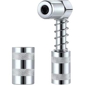 90 Degree Grease Gun Coupler Adapter, Grease Fitting Tool with Sleeve in Tight Spaces for Auto, Farm, Truck or Industrial Use