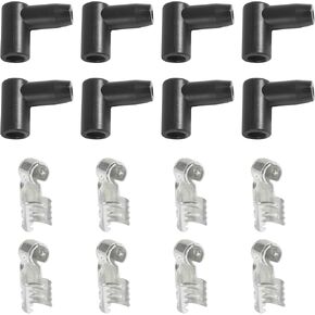 8 Pack Spark Plug Boot,Car Accessories Spark Plug Wire Kit,Spark Plug Wire Ends and Boots,HEI Distributor and Coil Boot Ignition Wire Set,Fits 6-10mm Wires for A Wide Range of Applications