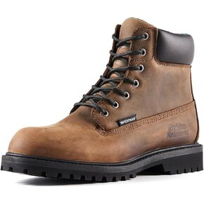 GOLDEN RETRIEVER 6'' Men's Industrial & Construction Work Shoes, Soft Toe Waterproof Work Boots for Men, EH Leather Slip Resistant Durable Breathable Safey Boots G61867