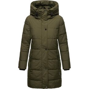 Marikoo Long Winter Jacket for Women | Quilted, Puffy Ladies Coat with Hood | Warm Thigh-Length Jacket | Karumikoo XVI XS-5XL