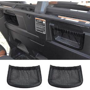 MARCHFA UTV Rear Backrest Storage Net Bag Compatible for Can Am Defender Max Accessories UTV Rear Cargo Bag Organizer Seat Mesh Pocket 2 Pieces (2X Storage Nets)