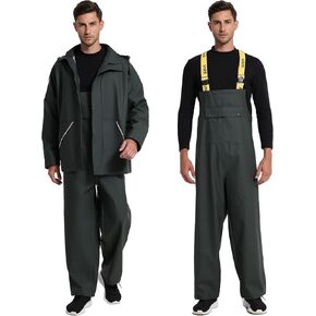 FWG Men's Workwear PRO Rain Suit - Ultimate Safety & Comfort | Waterproof, Durable PU Jacket & Bib Pants Set.