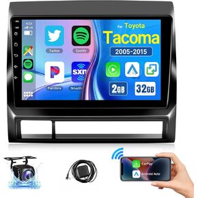راديو ستيريو للسيارة Leadfan لسيارة Toyota Tacoma 2005-2015 متوافق مع Apple Carplay Android Auto، شاشة لمس 9 بوصة داخل لوحة القيادة WiFi Bluetooth GPS وحدة ملاحة مرآة Link/SWC+ كاميرا احتياطية