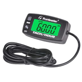 Runleader Digital Tach Hour Meter, RPM Gauge Meter,Backlight Display, Battery Replaceable for ZTR Lawn Mower Inverter Generator Air Compressor Snowblower Motorcycle and Pressure Washer