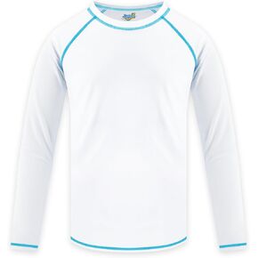Boys Rash Guard Swim Shirt Long Sleeve UPF+ 50 Sun Shirts for Toddler Kids Rashguard Water Swimming Shirts
