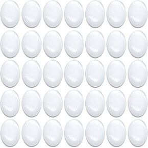 Enenes 30x40 mm Glass Cabochons, 50 PCS Oval Cabochon for Jewelry Making with Flat Backs Glass Dome Tiles Clear Cameo for Pendants and Crafts