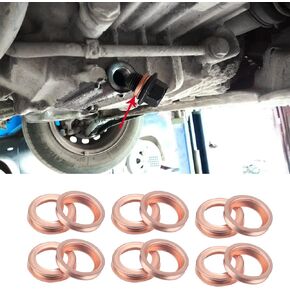 12PCS Copper Oil Drain Plug Gasket Crush Washers Seal, 11026-01M02 Car Parts Engine Oil Crush Washers Compatible with Nissan/Infiniti Rogue Sentra Xterra Altima Frontier Armada Jukes 350Z G35