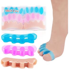 Toe Separators for Women,3 Pairs Silicone Toe Separators,Fight Bunion Corrector,Foot Pain,Relieves Over Lapping Toes and Restoring Toes to Their Original Shape for Men and Women.