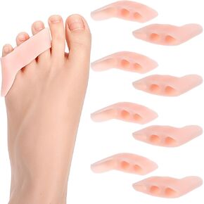 8Pcs Pinky Toe Separator and Protectors, Gel Pinky Toe Separators, Triple Gel Toe Separators for Overlapping Toe, Silicone Little Toe Protectors for Preventing Rubbing