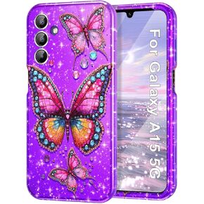 Compatible with Samsung Galaxy S24 FE Case, Marble Pattern 3 in 1 Heavy Duty Shockproof Full Body Hard PC+Soft Silicone Drop Protective Women Girls Case for Galaxy S24 FE (2024), Rose Gold